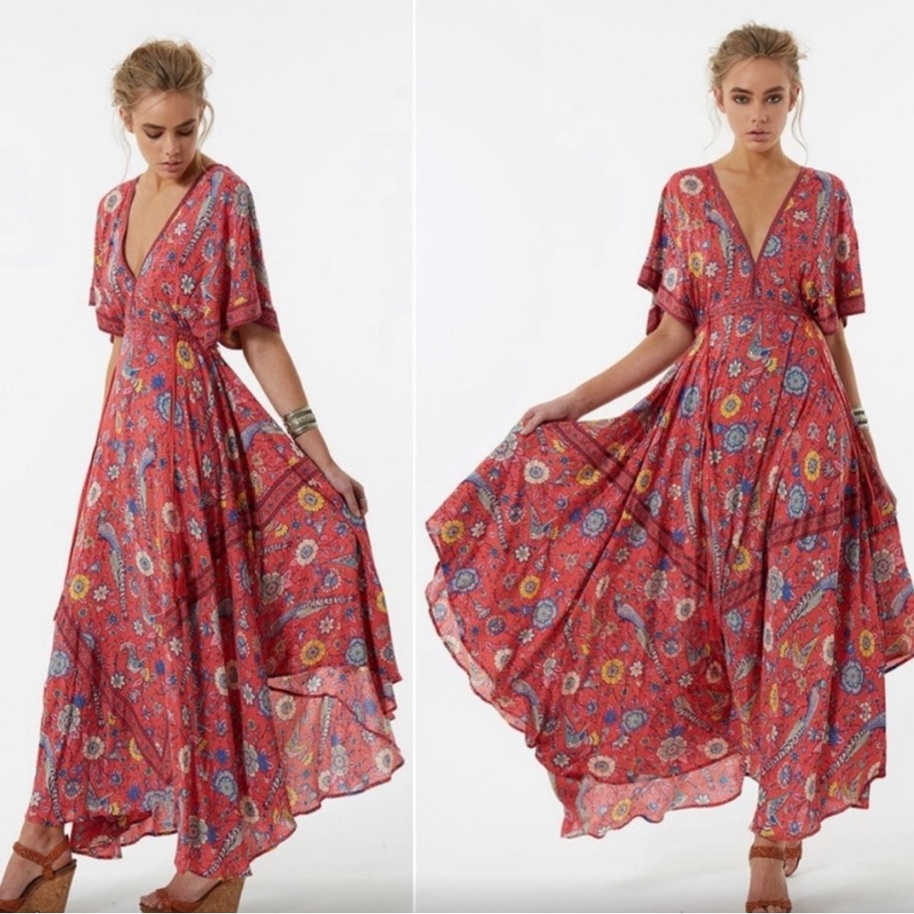 Spell Lovebird Half Moon Gown in Red